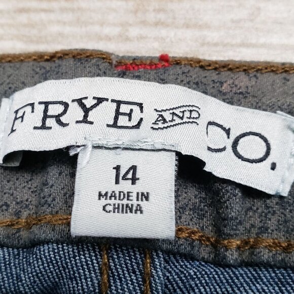 Frye and Co Women’s High Rise Raw Hem Button Fly Boot Cut Jeans 14 - Picture 7 of 8